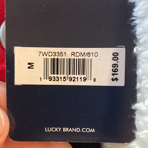 NWT Lucky Brand red & black, fleece lined jacket with pockets & button up front - Picture 9 of 9